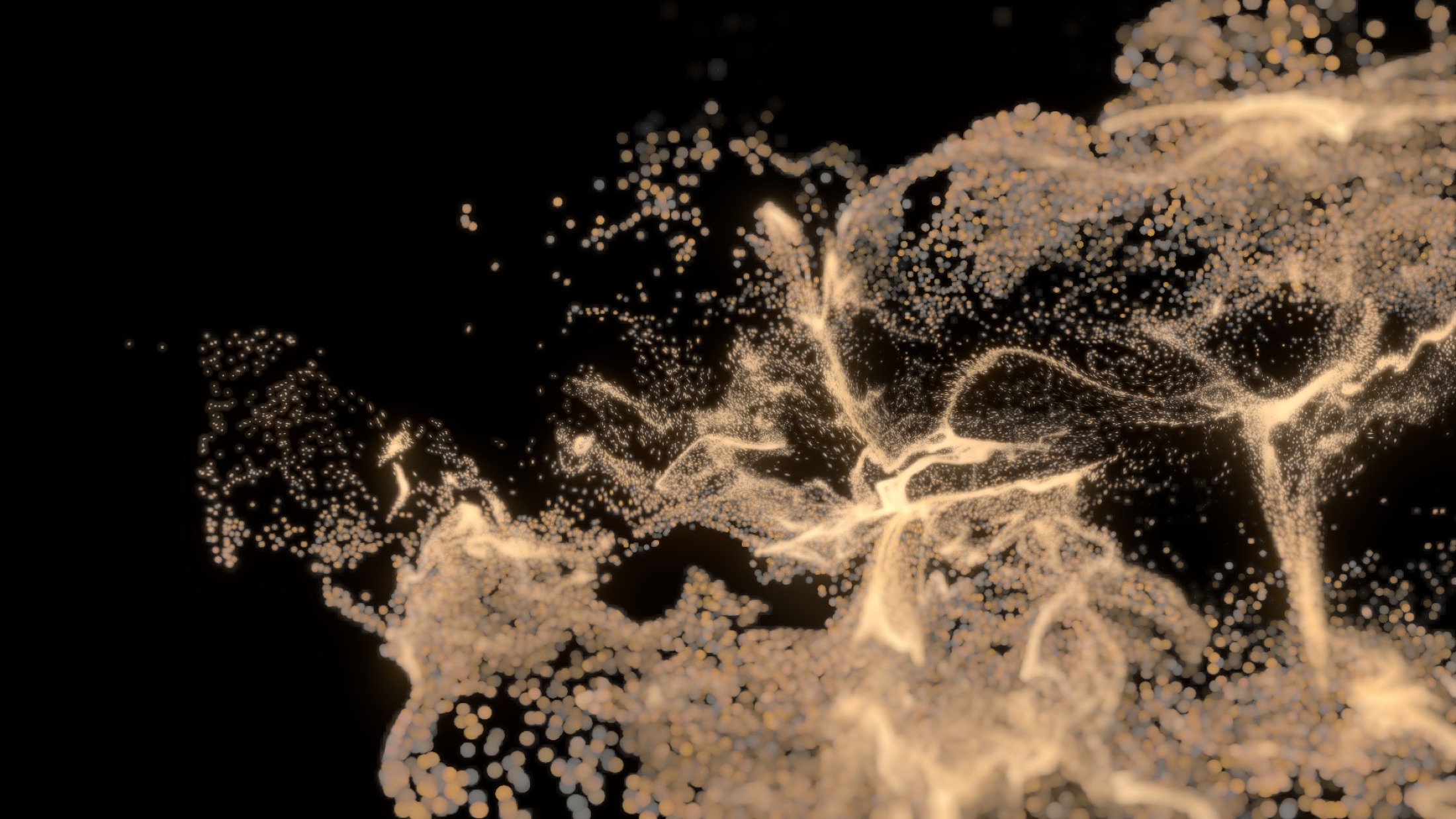 Particle burst realtime motion study